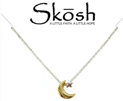 Moon with Gold Star Necklace