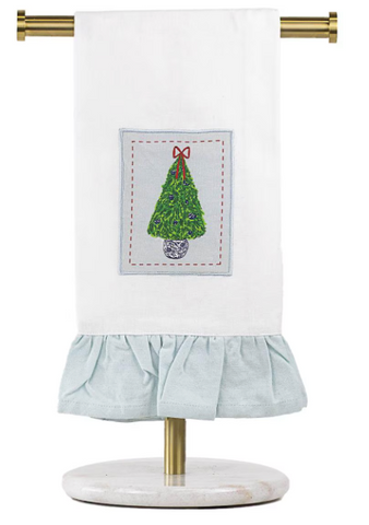 Christmas Topiary Ruffle Hand Towel