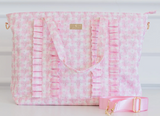 Ruffled Nylon Tote Bag- Floral