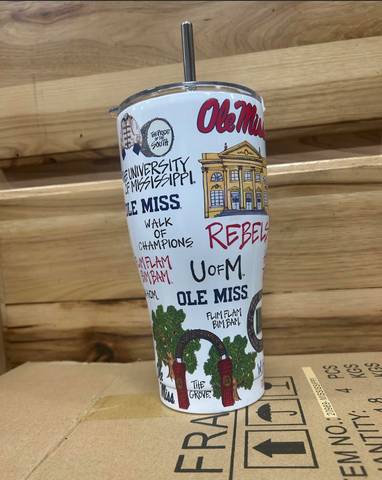 Ole Miss Icon metal tumbler