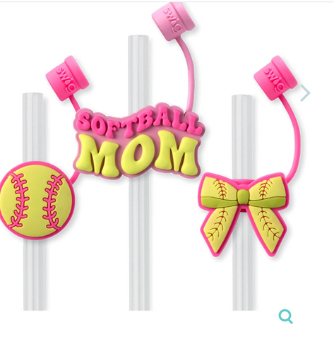 Pitch Hit Run Straw Topper Set