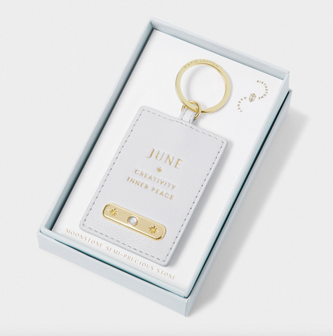 'June' Birthstone Keyring