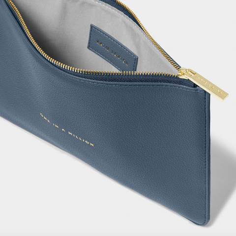 Sentiment Pouch 'One in A Million' in Light Navy