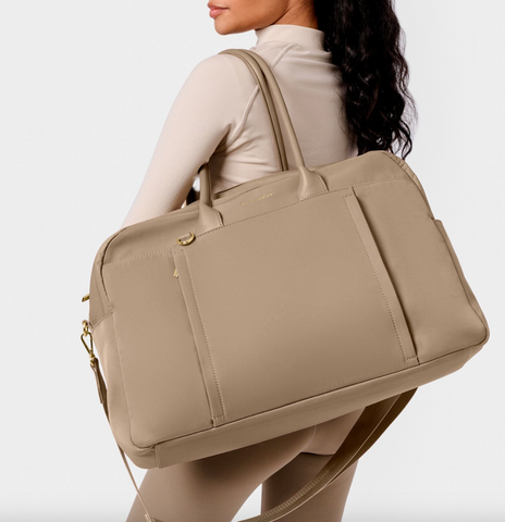 Nylon-Luxe Everyday Holdall in Taupe