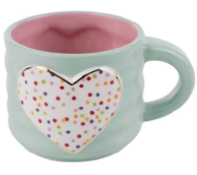 Polka Dot Heart Mug