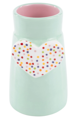 Polka Dot Heart Vase