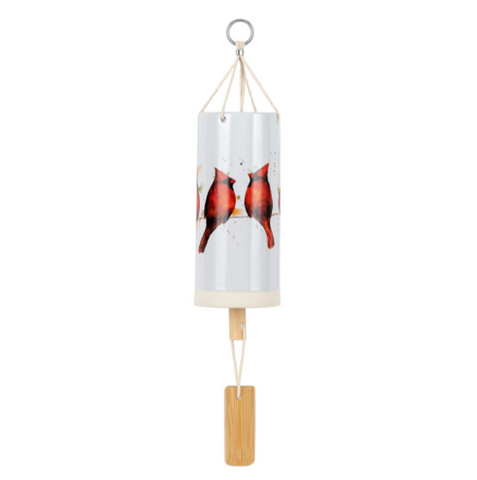 Cardinals On A Wire Windchime - 3x7in