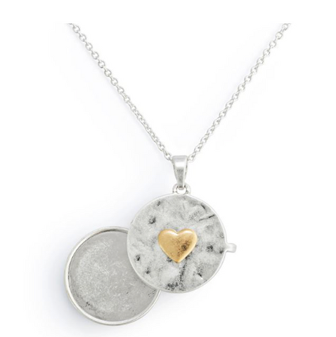 Love You Locket Silver Necklace - 18in