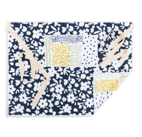 Navy Floral Absorbent Half Apron (Copy)
