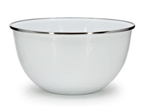 Solid White Large Salad Bowl