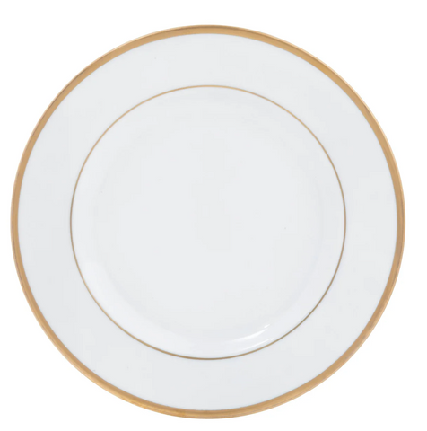 Ultra-White Signature Gold No Monogram Salad Plate