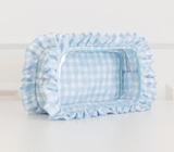 Ruffled Nylon Large Clear Pouch
