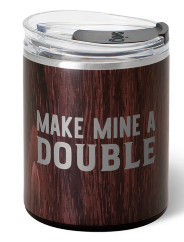 Bourbon Barrel "Make Mine a Double" 12oz Lowball Tumbler