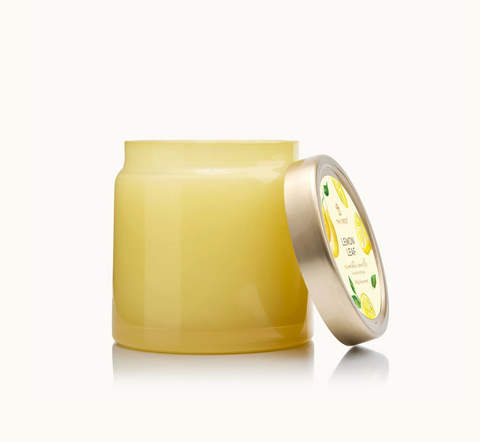 lemon leaf glass jar candle