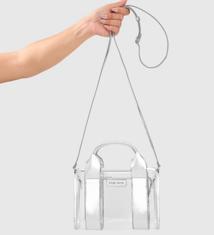 Silver Chrome & Clear Stadium Tote
