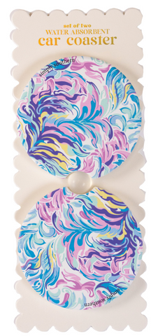 Set of 2 Watercolor Car Coasters