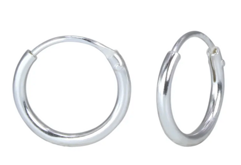 Sterling Silver Endless Hoop Earring 10mm