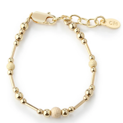 Girls 14K Gold-Plated Bracelet with Stardust Beads (MED)
