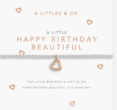 A Little 'Happy Birthday Beautiful' Bracelet In Silver And Rose Gold-Tone Plating
