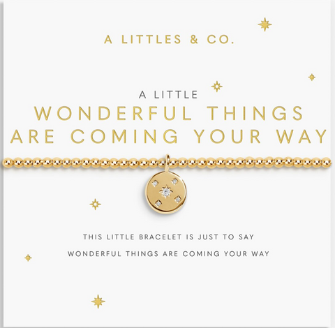 A Little 'Wonderful Things Are Coming Your Way' Bracelet In Gold-Tone Plating