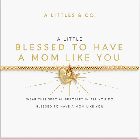 A Little 'Blessed To Have A Mom Like You' Bracelet In Gold-Tone Plating