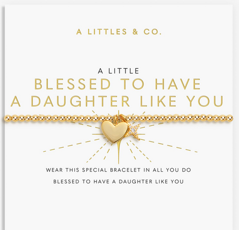 A Little 'Blessed To Have A Daughter Like You' Bracelet In Gold-Tone Plating