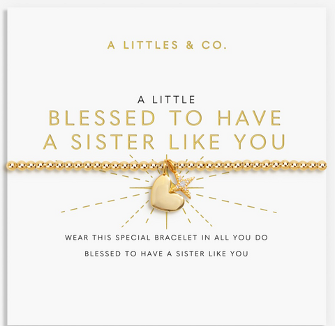 A Little 'Blessed To Have A Sister Like You' Bracelet In Gold-Tone Plating
