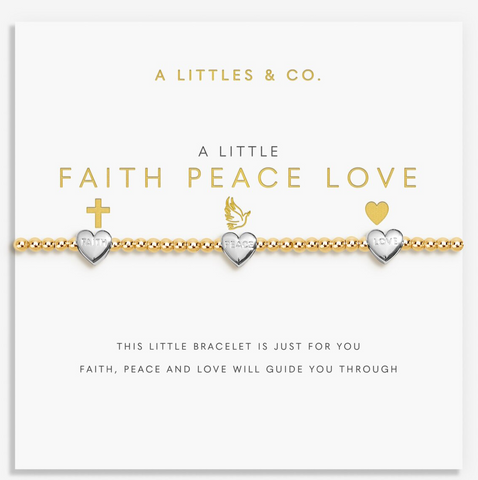 A Little 'Faith, Peace, Love' Bracelet In Silver And Gold-Tone Plating