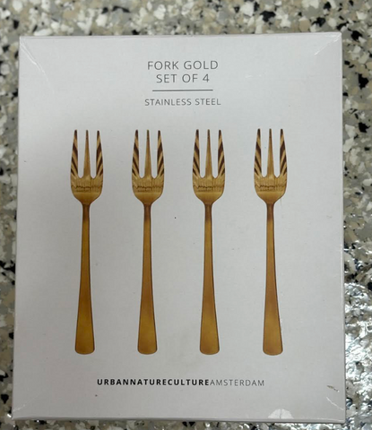 Fork Gold set of 4 Stainless Steel