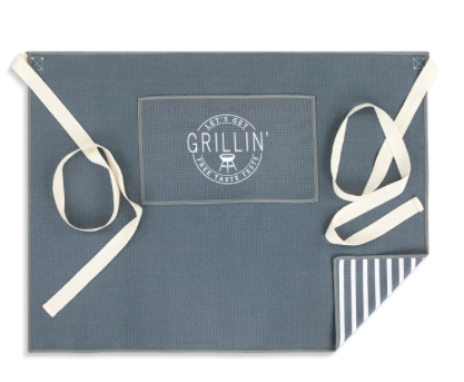 Let's Get Grillin Men's Grey Absorbent Half Apron