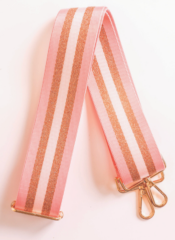 Pink Stripe Bag Strap