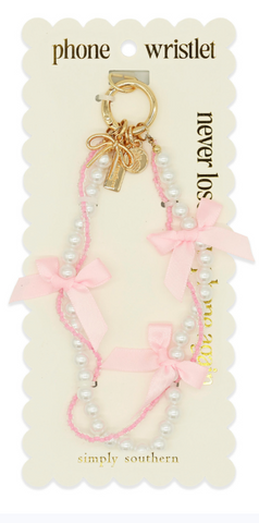 Phone Wristlet- Pink Bow
