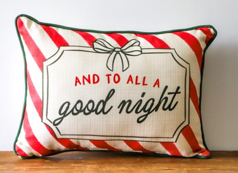 To All a Good Night Bow Pillow + WREATH