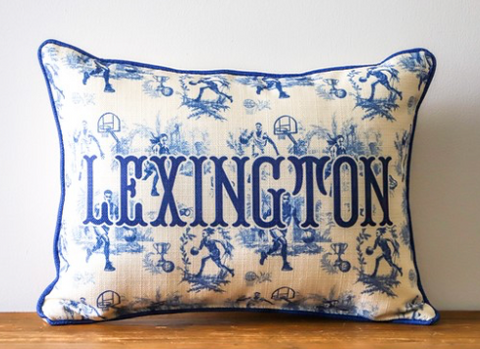 BASKETBALL HOMETOWN TOILE PILLOW