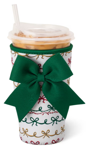 Christmas Bows Iced Cup Coolie (Large)