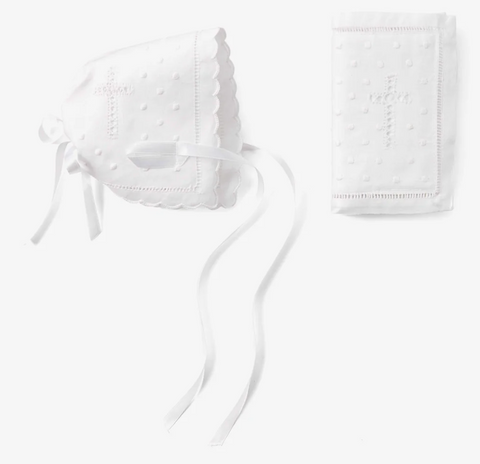 HEIRLOOM BABY BONNET & BIBLE CHRISTENING GIFT SET