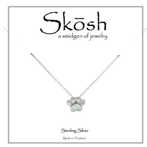 Paw Print Necklace- Silver