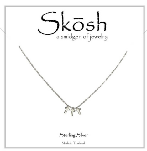 3 Cross Necklace- Silver