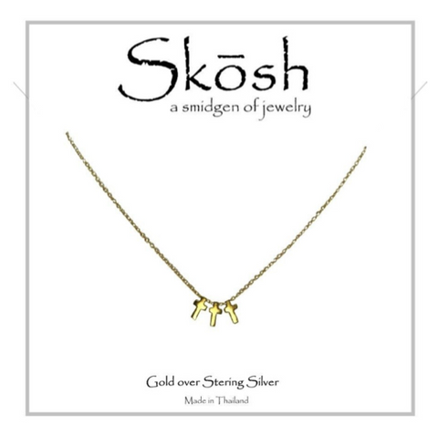 3 Cross Necklace- Gold