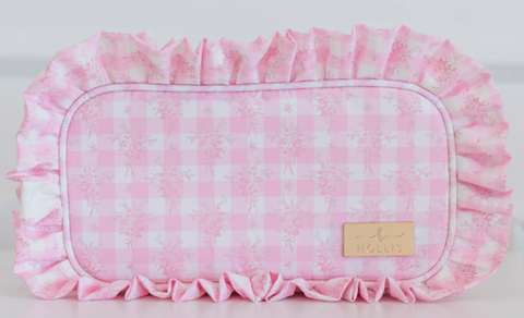Ruffled Nylon Medium Pouch