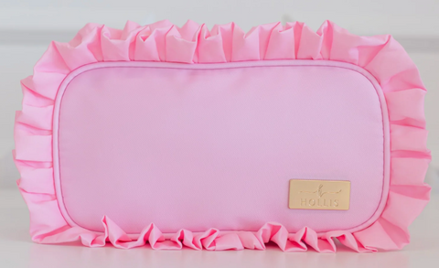 Ruffled Nylon Medium Pouch