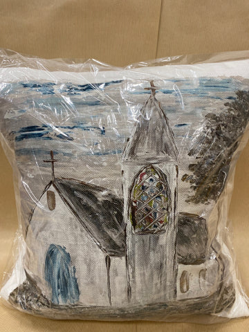 Clarksdale Church Hand-Painted Pillow