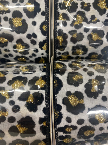 Cheetah Spots Glitter Flock Wired Edge