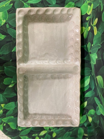 Rectangular 2 Compartment Tray, High Cotton