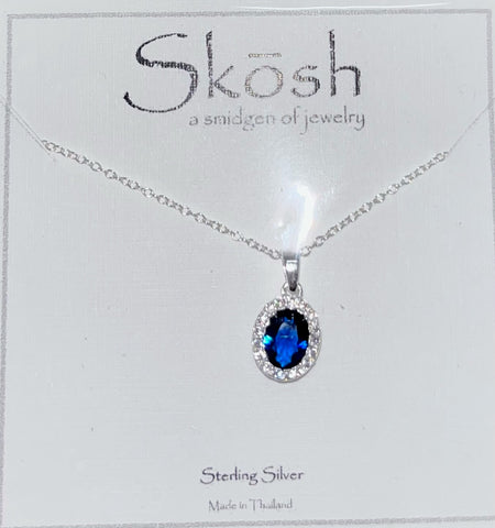 Sapphire Skosh Necklace/ Silver