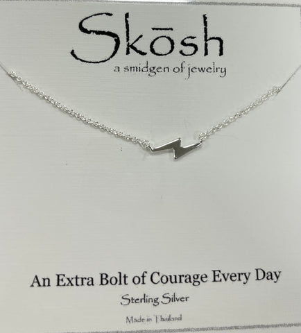 Lighting Bolt Skosh Necklace/ Silver