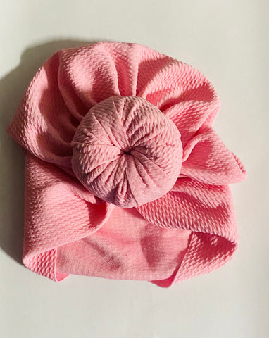 Pink Top Knot Baby Turban