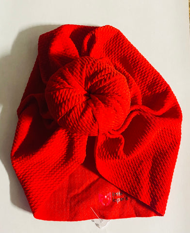 Red Top Knot Baby Turban