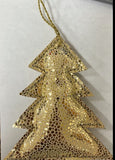 Leather Glitter Christmas Tree Ornament