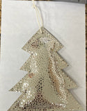 Leather Glitter Christmas Tree Ornament